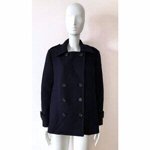 Proenza Schouler Wool-blend Double Beasted Peacoat Navy Size 8